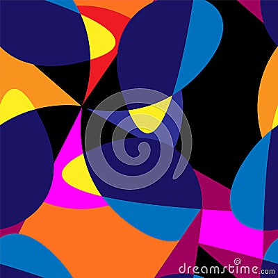 Seamless vectr abstract pattern with chaotic clorful shapes Vector Illustration